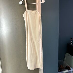 Cream Sleeveless Midi Dress